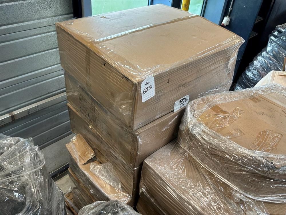 Super Soco Cux handlebars, spoilers, hand brakes, pallet of unused helmets, controllers (12x)