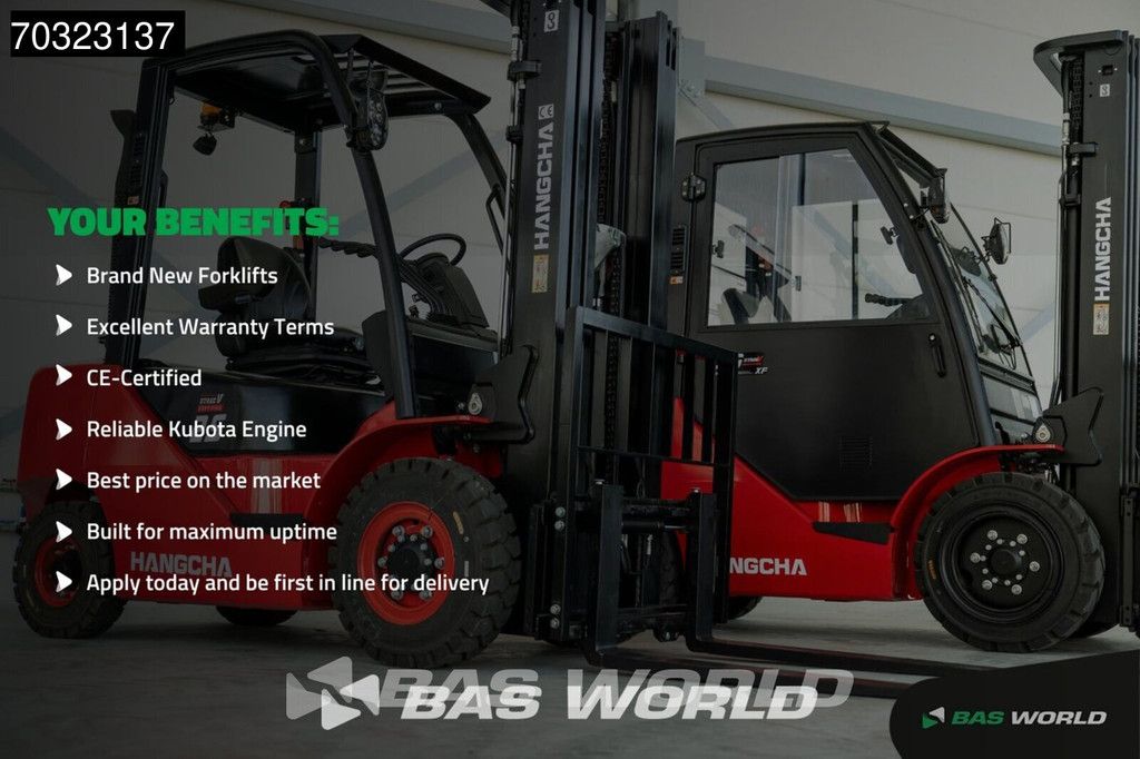 Hangcha CPCD35 FACTORY WARRANTY – KUBOTA ENGINE - CE