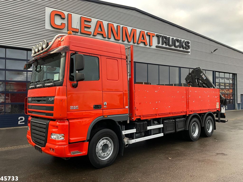 DAF FAT 105 XF 460 6x4 Manual Full Steel Hiab 16 Tonmeter laadkraan