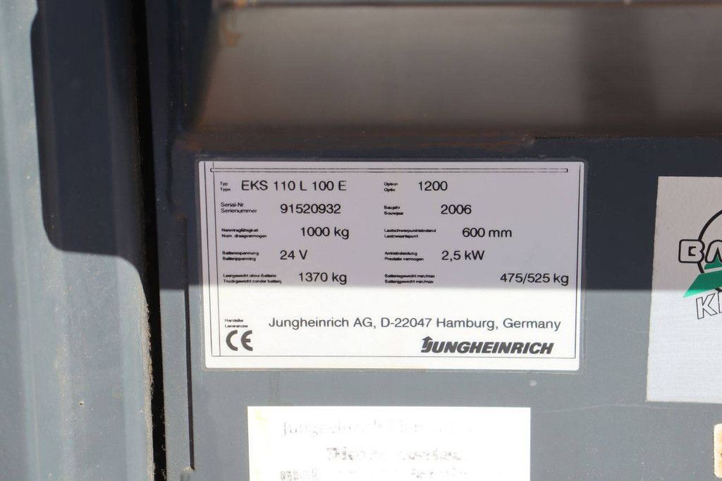 Stacker Jungheinrich EKS 110 Electric 1000kg 2006