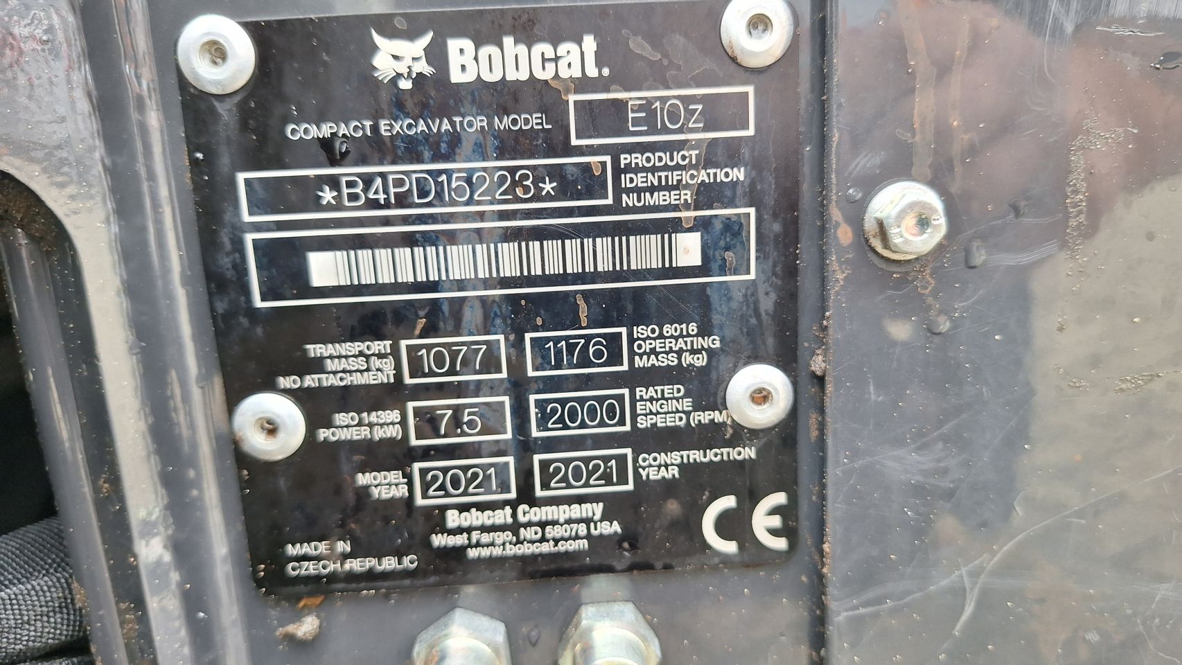 Bobcat E10 Sloop/sorteer functie 1480uur/2021