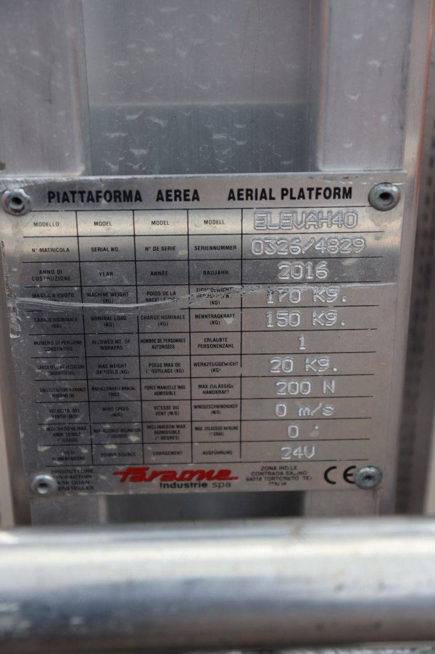 Faraone ELEVAH40 Elektrischer Mastlift 150 kg 2016