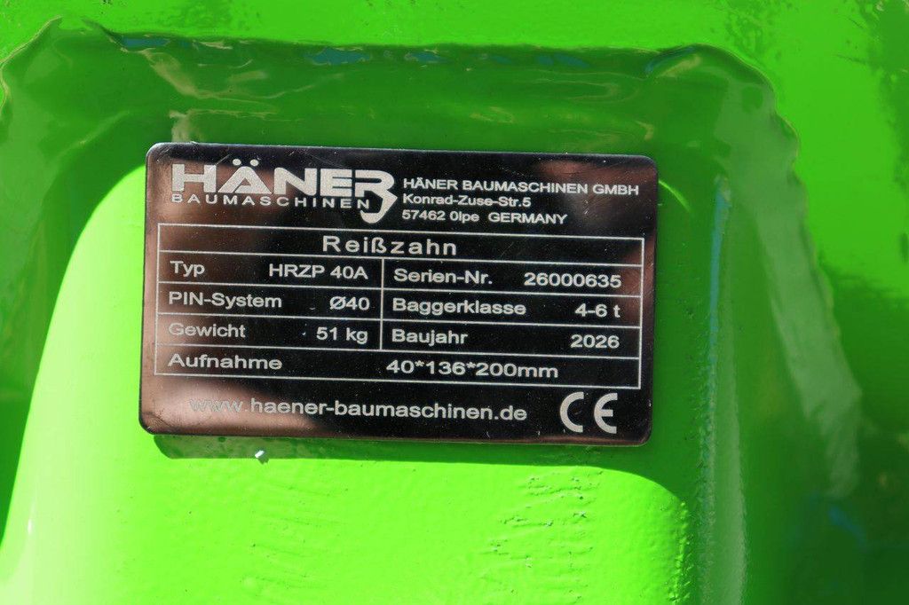 Ripper Haner Cw05 3 - 6 tons HRZP 40A 2026