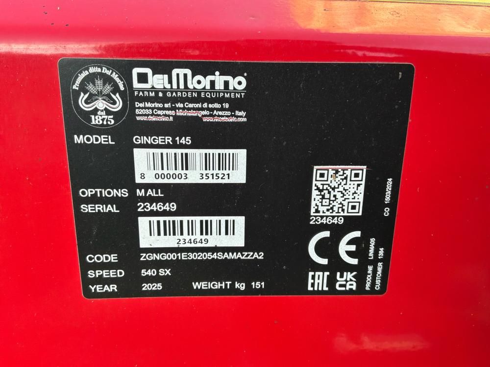 2025 Del Morino Ginger 145M gedragen klepelmaaier