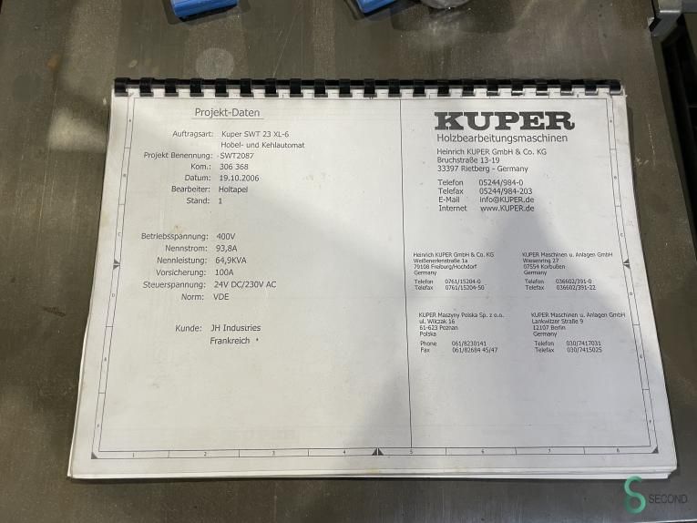 Vierzijdige schaafmachines Kuper SWT 23 XL-6 2006