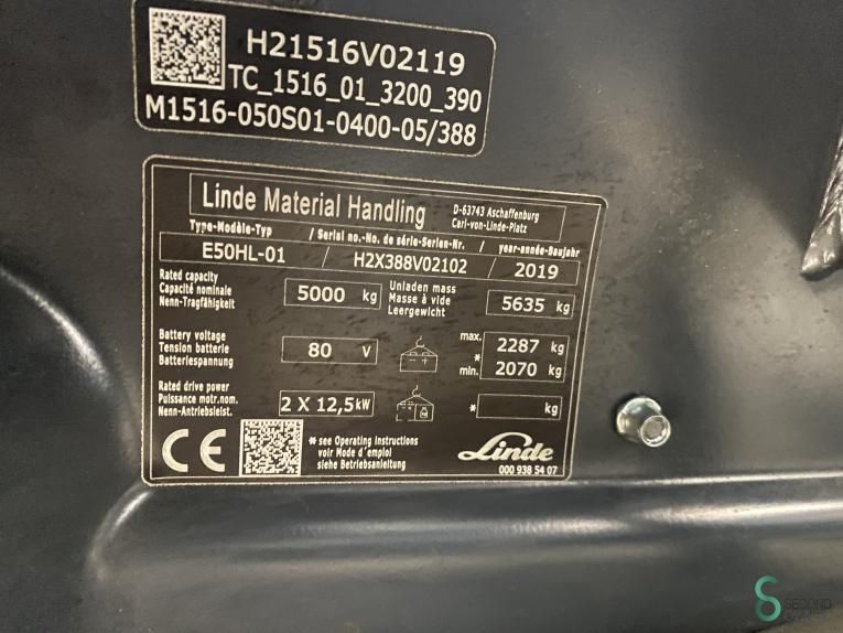 Forklifts Electric Linde E50HL-01 2019