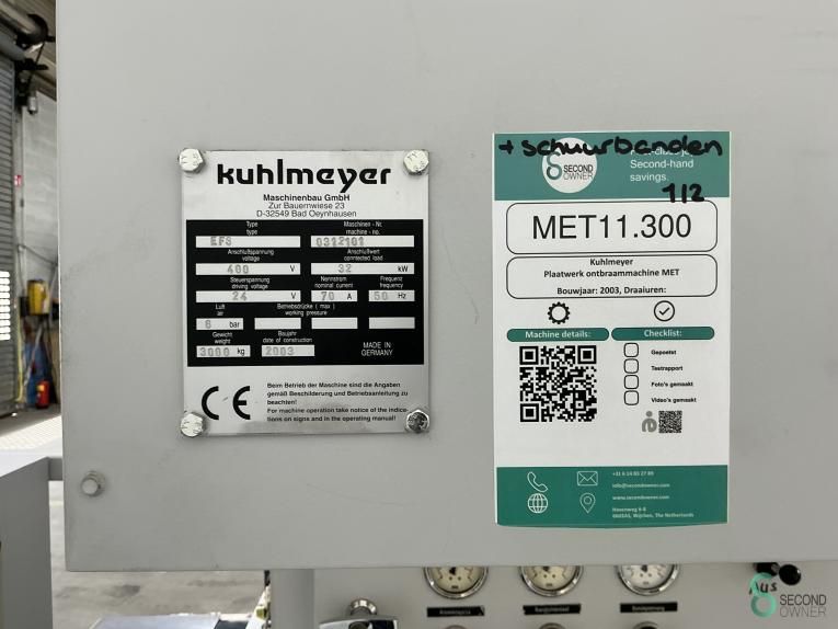 Sheet metal deburring machines Kuhlmeyer EFS-550 2003