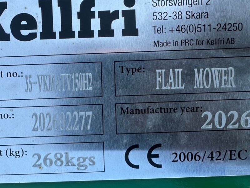 Kellfri Quad- mit Klappe und E-Starter, 1,5 m, 15 PS