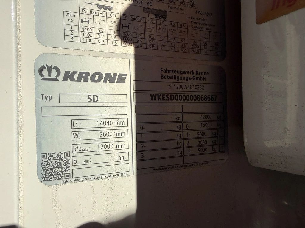 Krone SD Thermo King SLXi 300 -29 +29 NL Trailer APK/TUV 24-10-2026