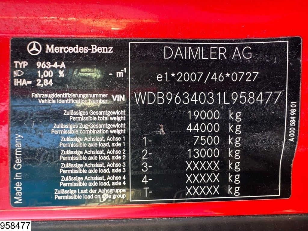 Mercedes Actros 1843 EURO 6, PTO, ADR, Retarder