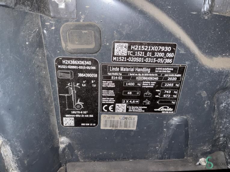 Forklifts Electric Linde E14 2020 Hours 8911