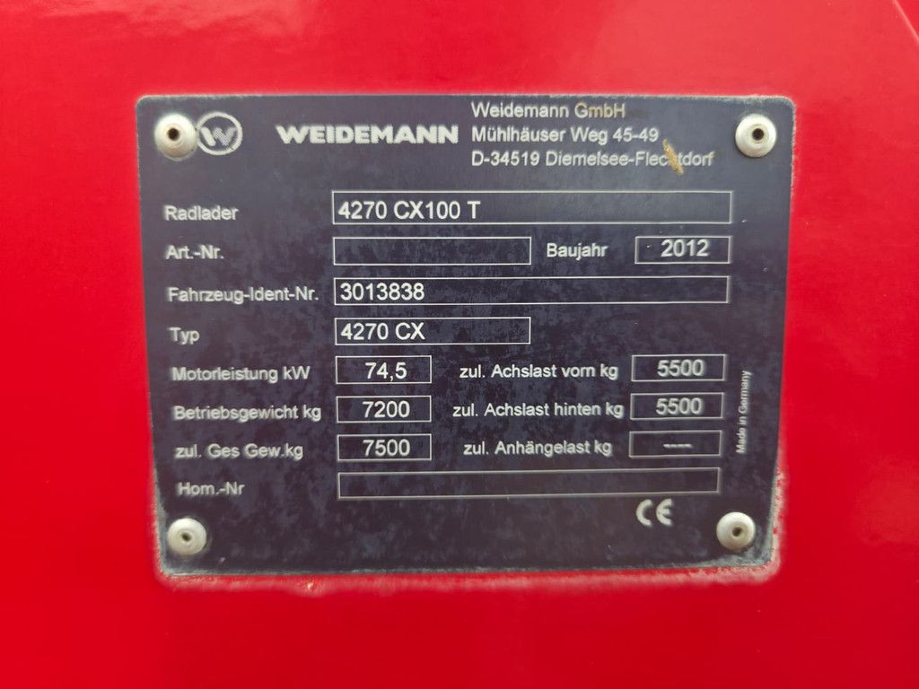 Weidemann 4270 CX100 T Shovel