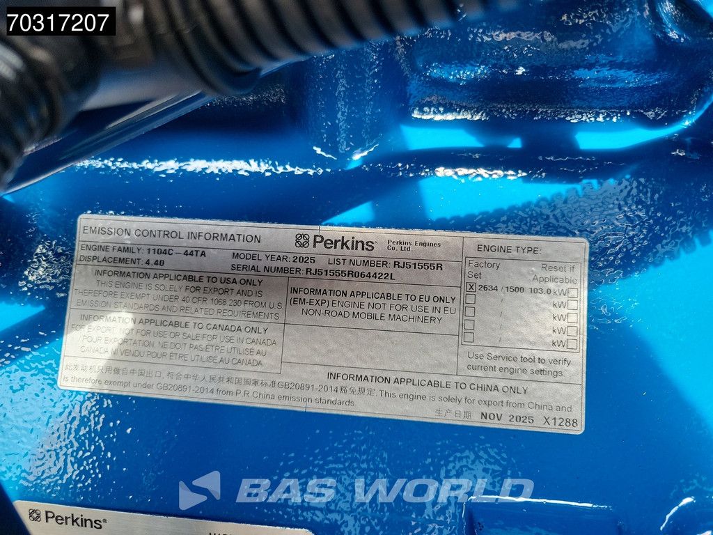 FG Wilson P110-3 110KVA - Perkins engine - Leroy Somer ALT - Warranty