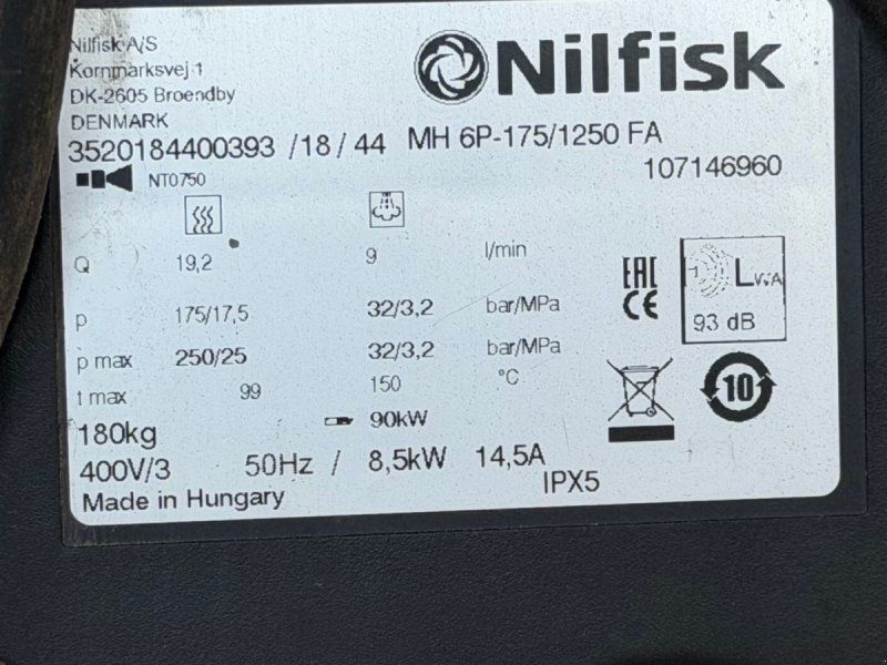 Nilfisk MH 6P-175/1250 FA Hedvandsrenser
