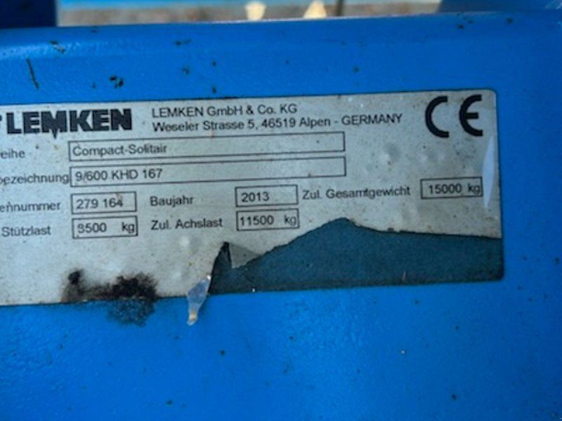 Lemken COMPACT-SOLITAIR 9/600 KHD Solitair