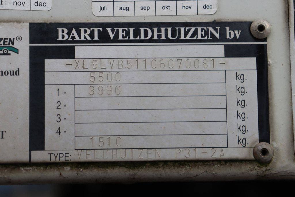Geschlossener BE-Sattelauflieger Veldhuizen P31-2A 2005