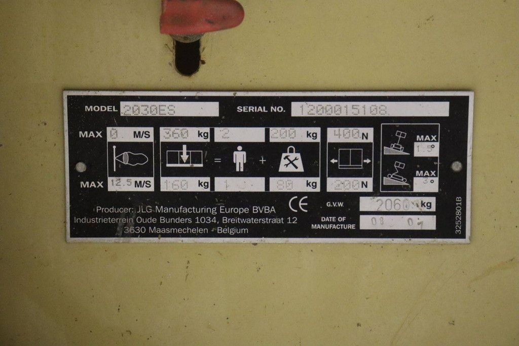 Schaarlift JLG 2030ES Elektrisch 8.10m 2007