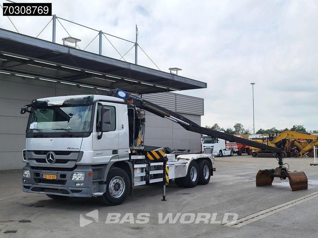 Mercedes Actros 2532 6X2 NL-Truck HMF 1643 Z2 Crane Kran 21 tons VDL Hooklift Lift-Axle Euro 5