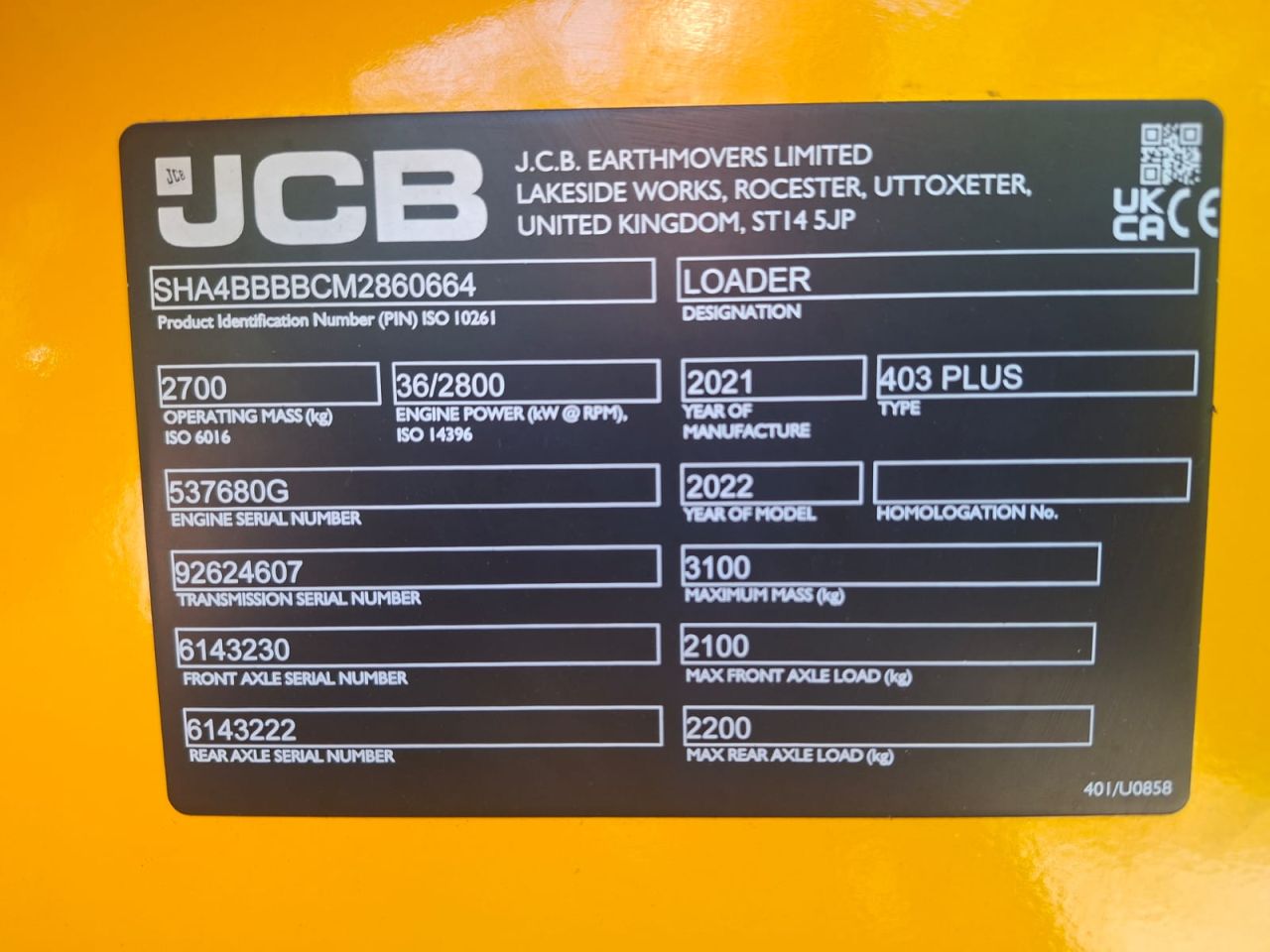 JCB 403 plus stage 5 | bj 2021 | 2320uur | puinbak lepels