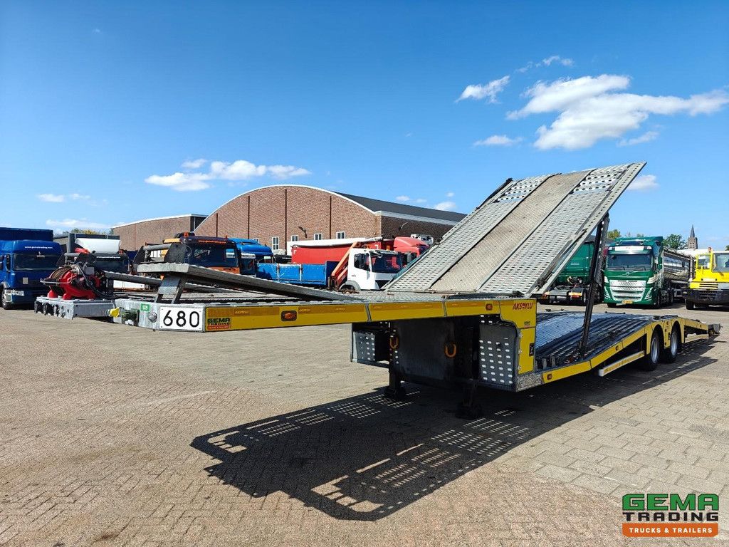 Aksoylu 2 AXLE SEMI TRAILER AutoTransporter 4 Lader - 4300 KG Lier + Remote - HefDek - FullyEquipped 02/2027 APK