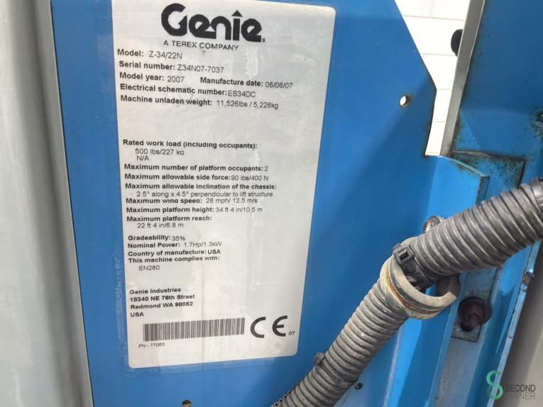Articulated boom lift Genie Z-34/22N 2007