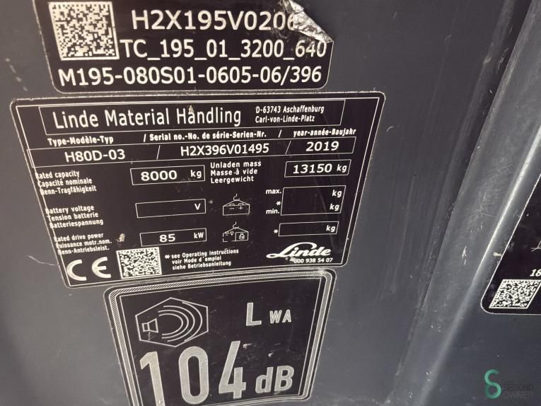 Forklifts Diesel Linde H 80 D (396) 2019