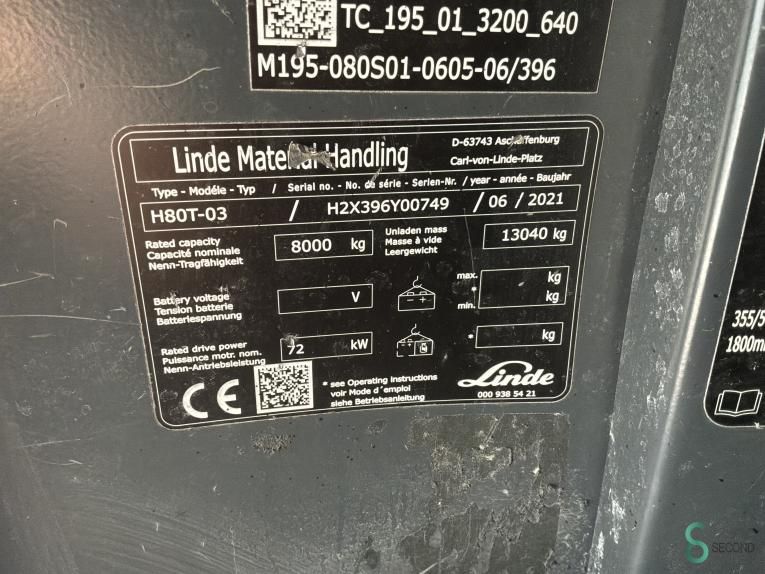 Forklifts LPG Linde H 80 T (396) 2021