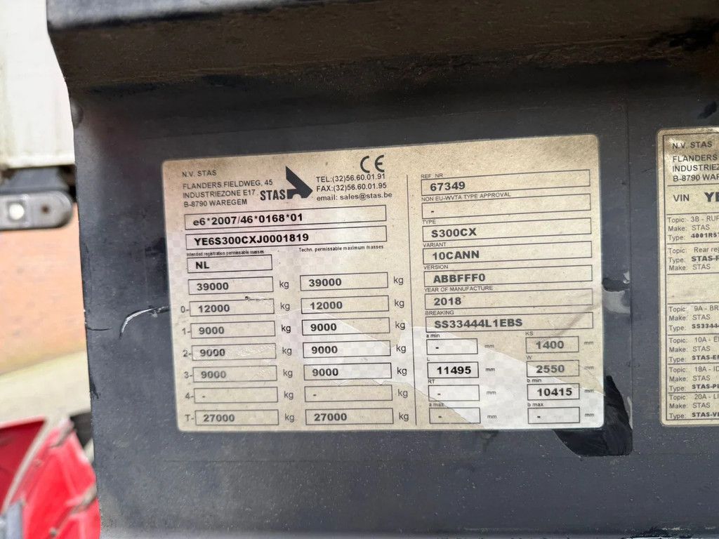Stas S300CX S300CX 58m3 Alcoa Klep/deuren Bieten nieuwe APK 09-2027!