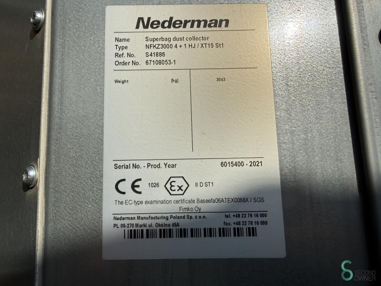 Dust extractions systems Nederman NFKZ 3000 4+1 HJ/XT15 ST1 2021