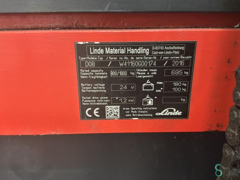 Stackers Electric Linde D08 2016 Hours 611