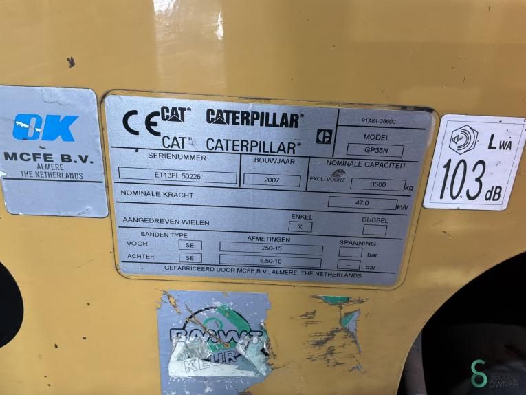 Forklifts LPG Caterpillar GP35N 2007 Triplex