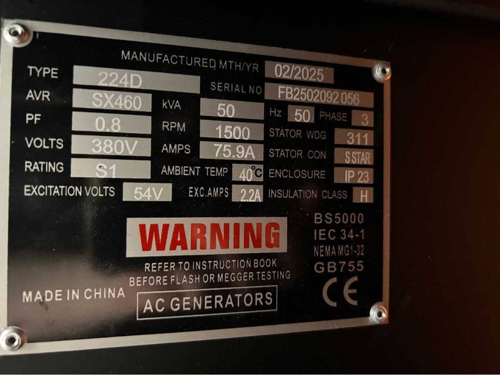 Generator RTE 7121 Diesel 50kVA 2026 New