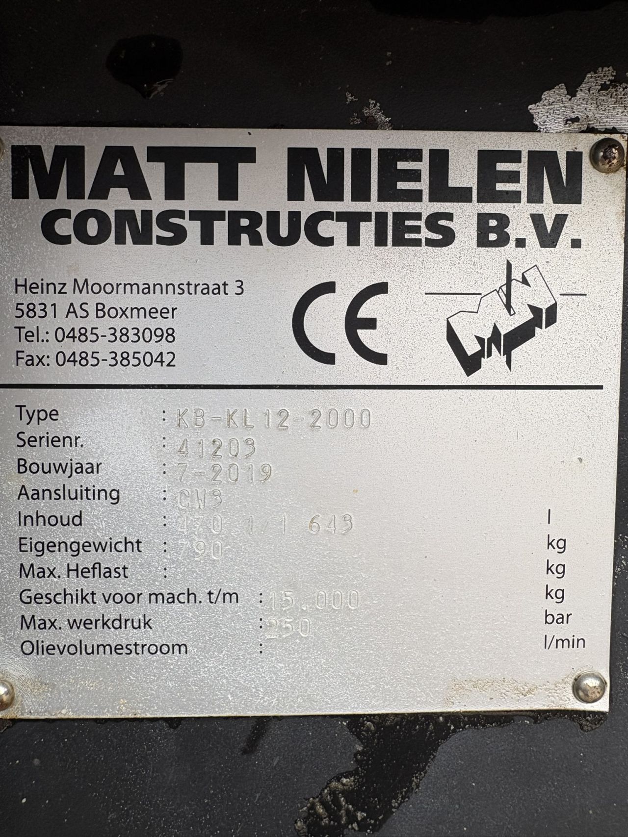 CW30 Kantelbak grondbak KB-KL12-2000 – 2019 MN Matt Nielen