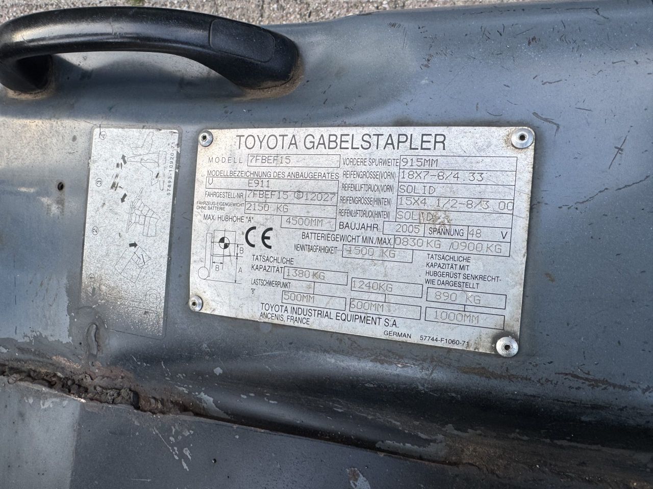Toyota 7FBEF15 elektrische heftruck / vorkheftruck (2005)