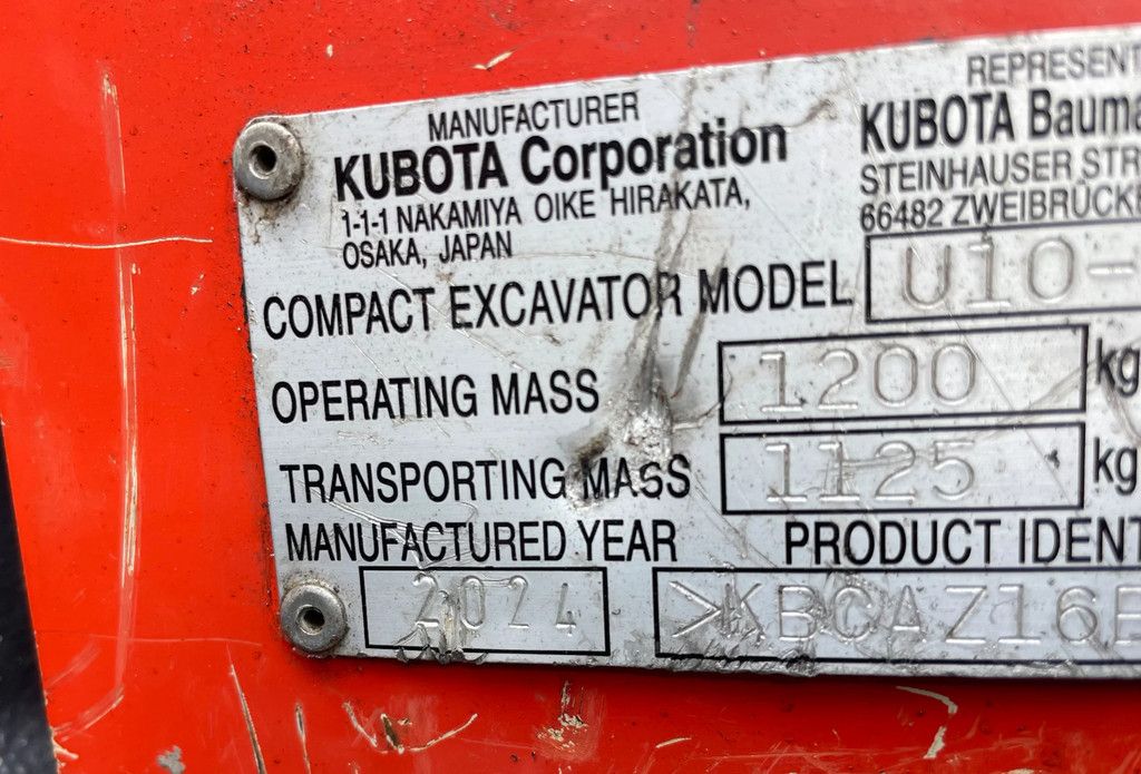 Kubota Kubota U10-5 minigraver 2024 met 575 uur
