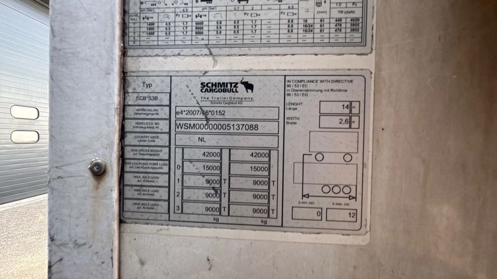 Schmitz Cargobull N/A Carrier Vector 1550 D+E 250B 265H APK/TUV 5-2027