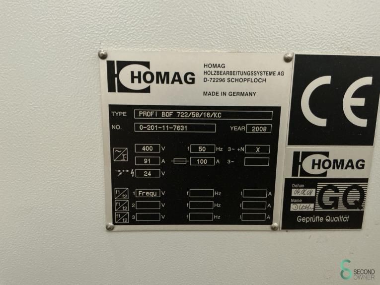 CNC Bewerkingscentra Homag Profi BOF 722/58/16/KC 2008
