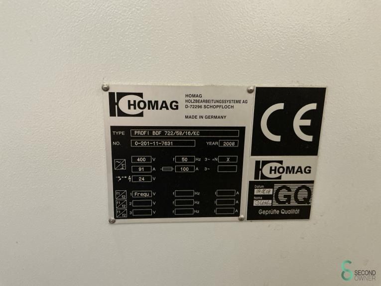 CNC Bewerkingscentra Homag Profi BOF 722/58/16/KC 2008