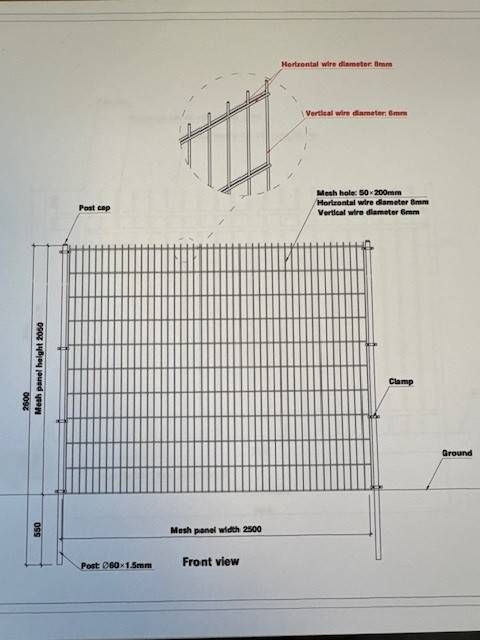 Batch of Double Bar Mesh Fencing 10 pieces New