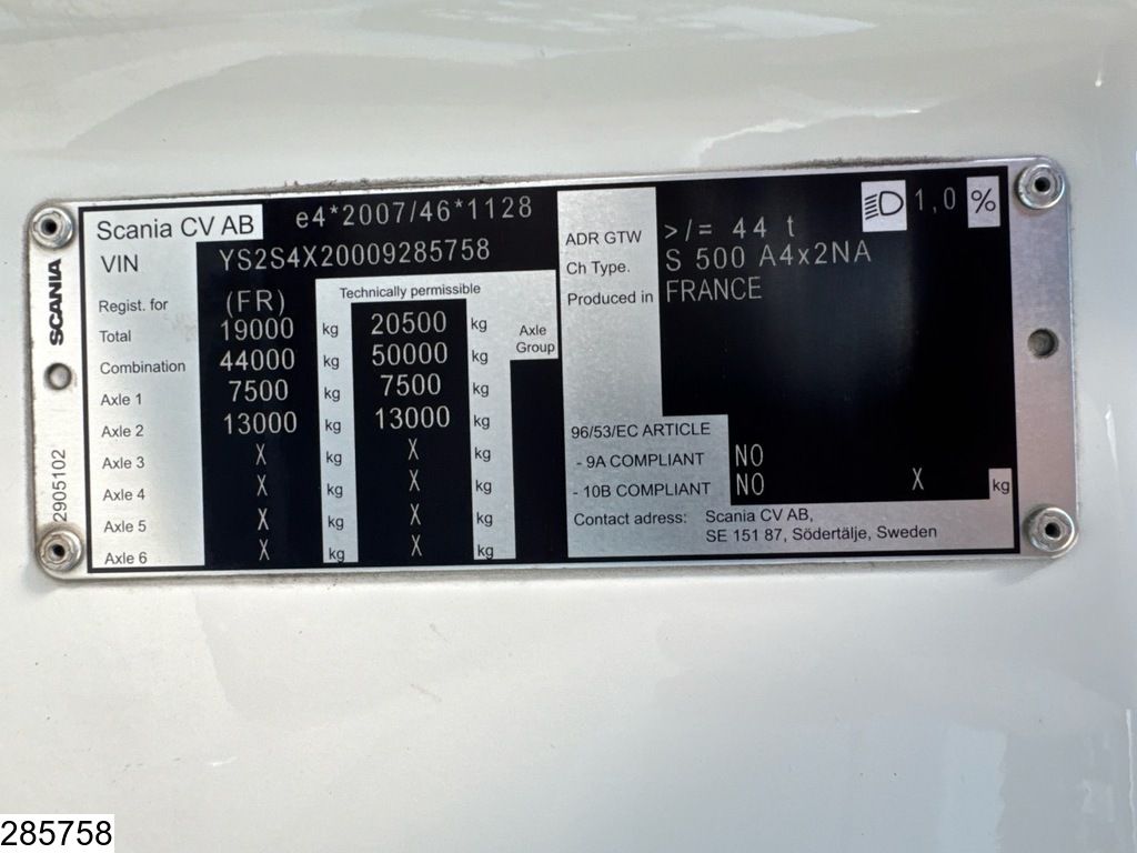 Scania S 500 EURO 6d, Retarder, Standairco