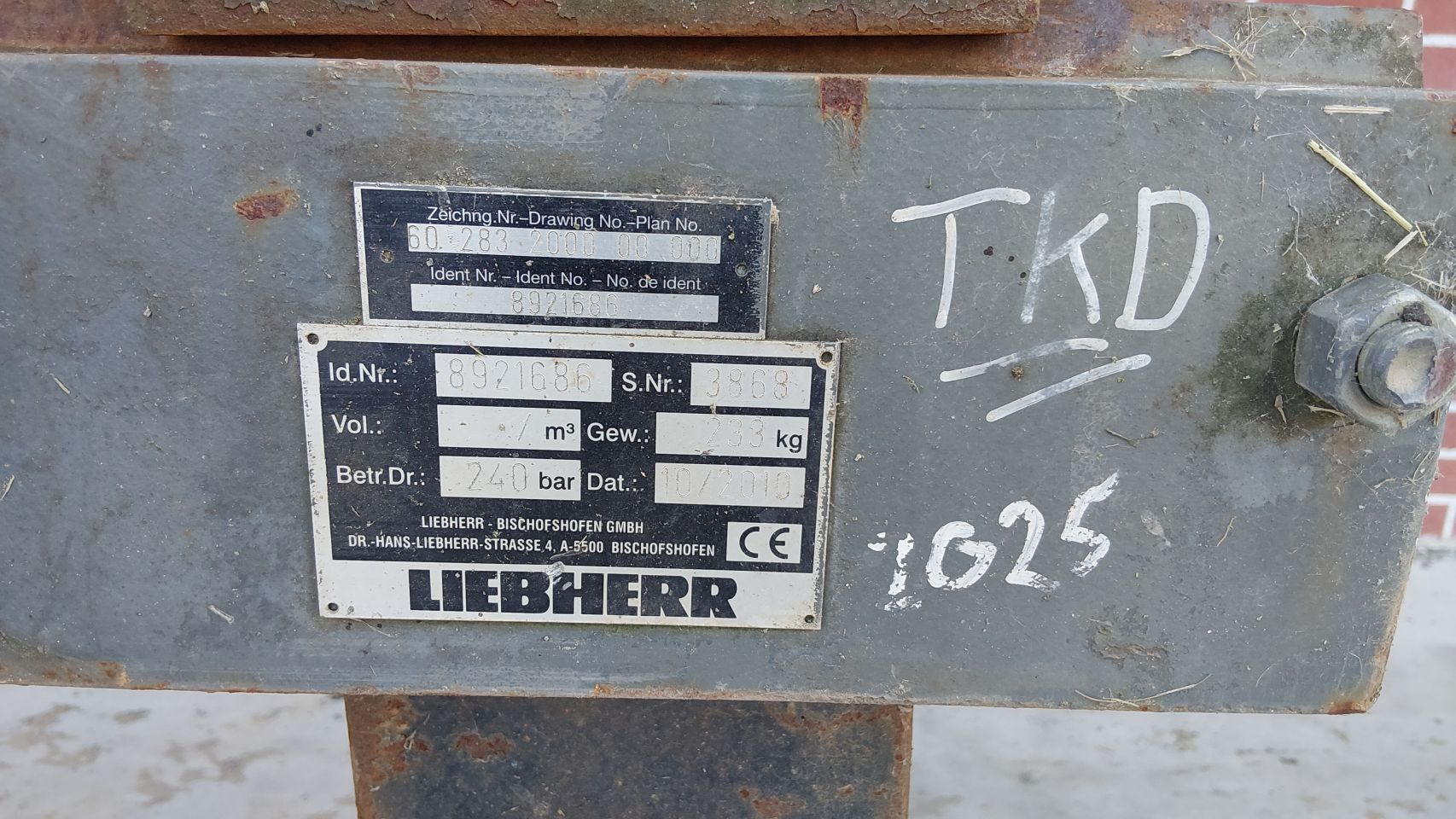 Nette vorkenbord Liebherr Volvo