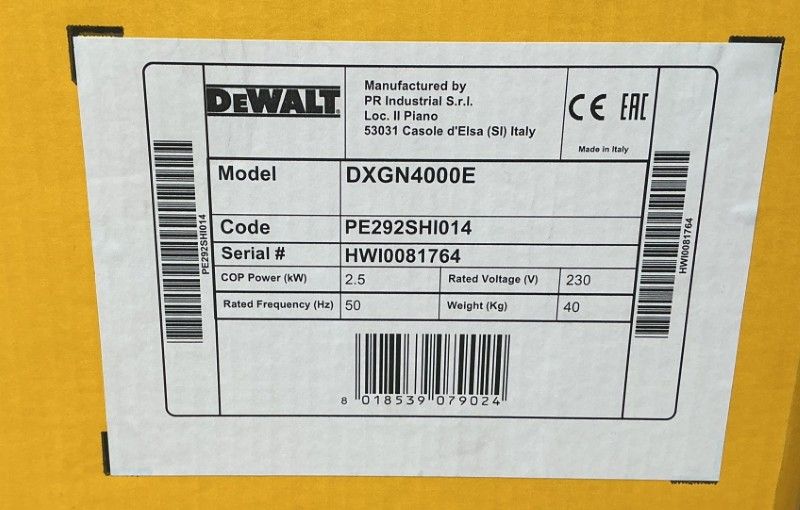 Dewalt DXGN4000E Generator 4100 W