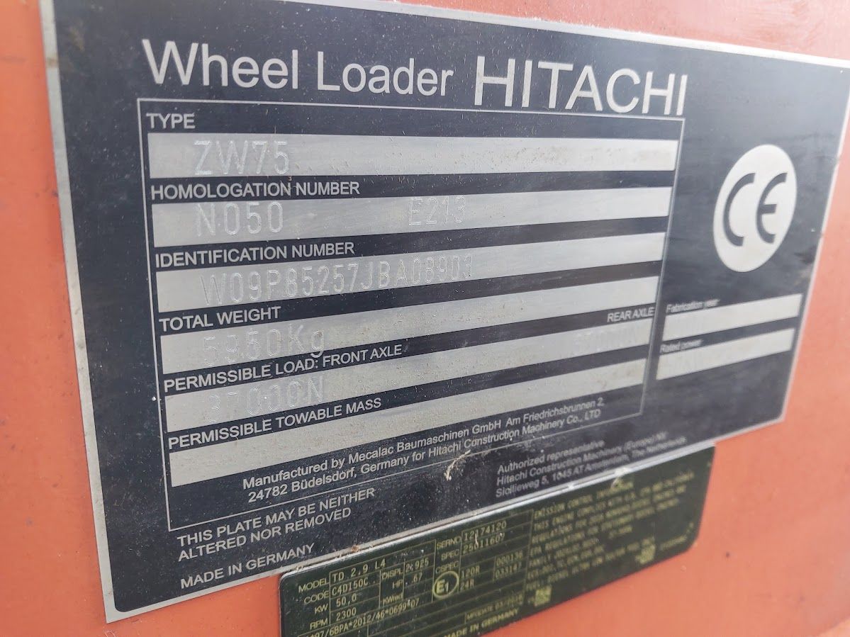 Hitachi ZW75 Lange mast lengte 325 cm