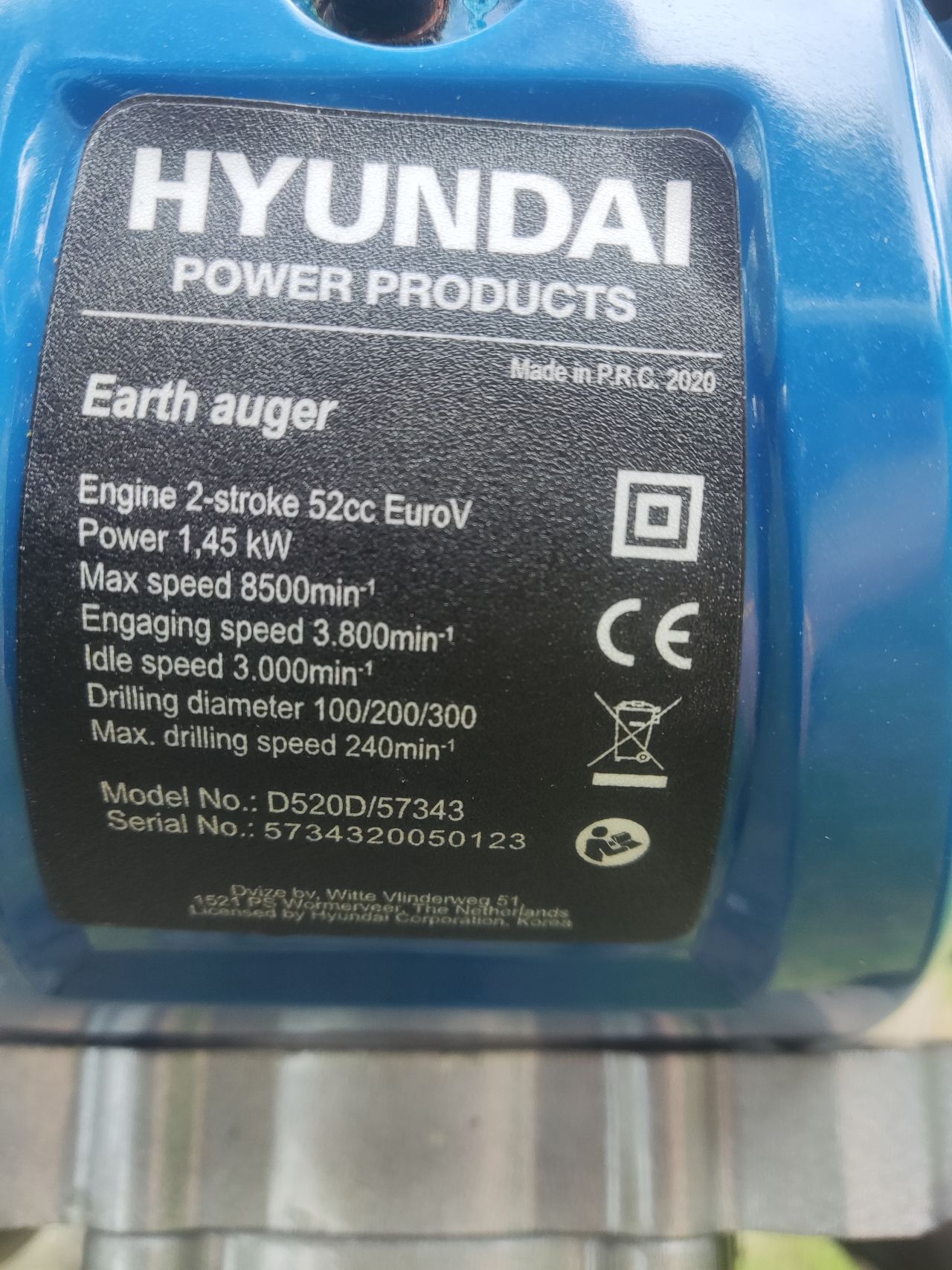 Set HYUNDAI machines (grondboor en hogedrukreiniger)