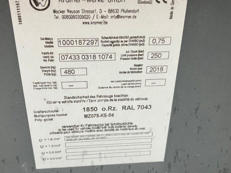 Weidemann T4512 Ny 4i1 skovl med kramer beslag