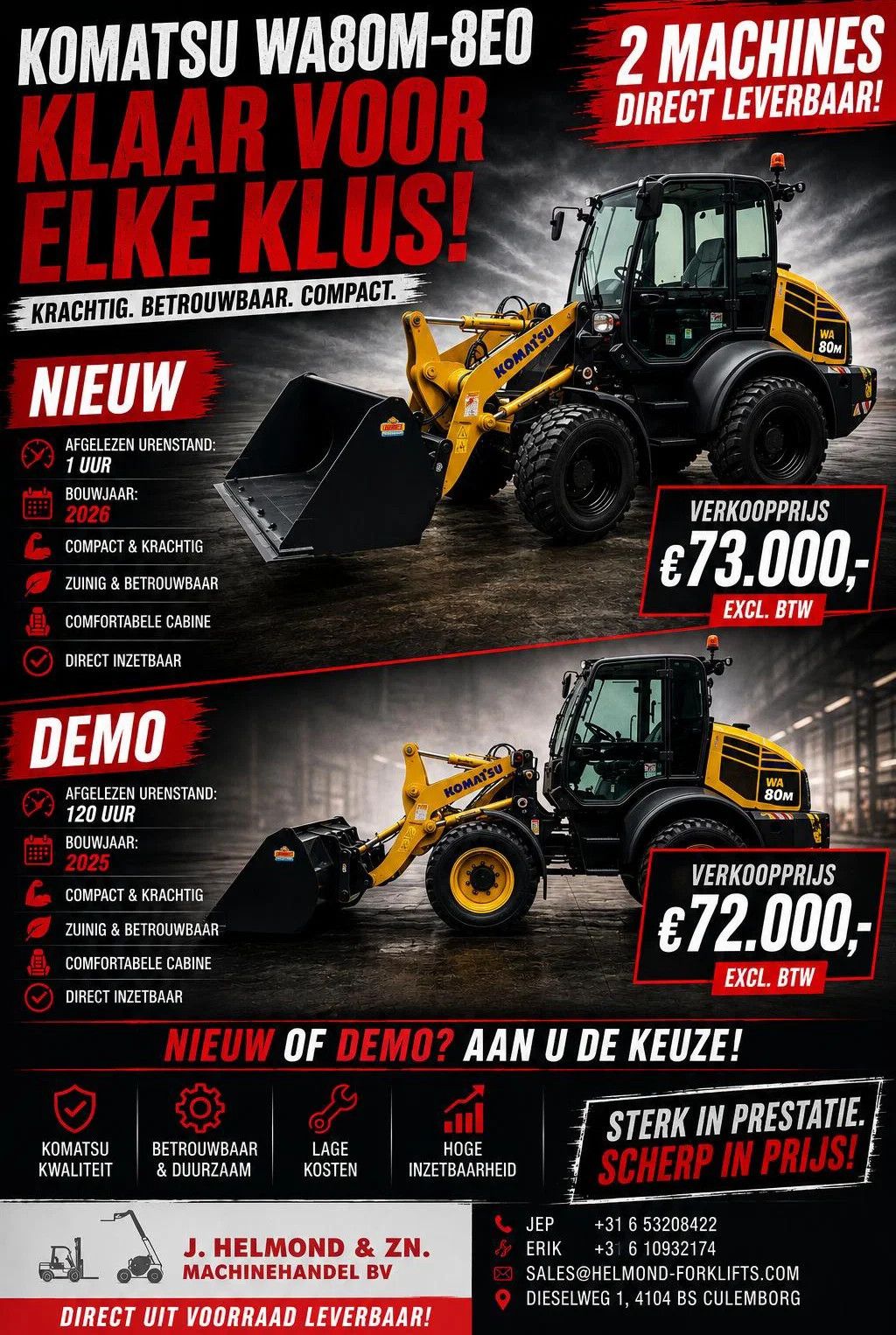 Komatsu WA80M-8E0 NIEUW / DEMO