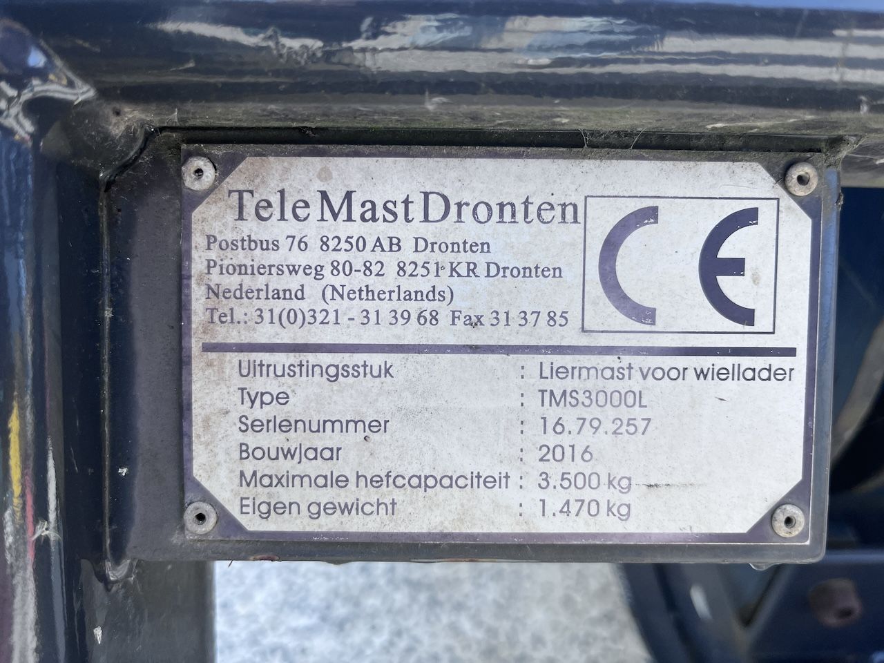 Telescoopmast / jib shovel + Lier