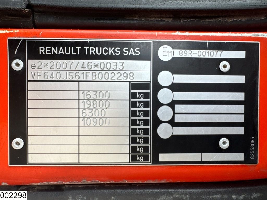 Renault D 16 210 EURO 6, PTO, Palfinger, Remote