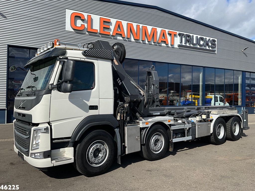 Volvo FM 410 8x4 Hiab 28 Tonmeter laadkraan met 20 Ton Silosteller haakarmsysteem