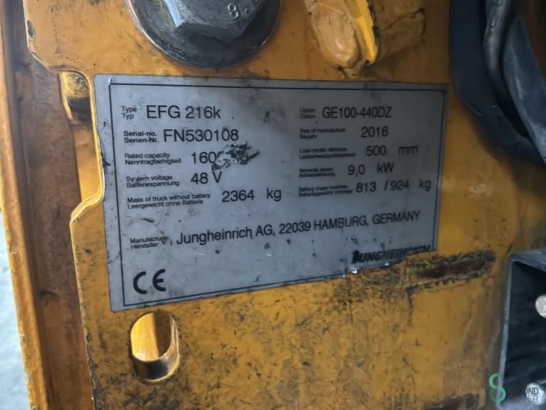 Forklifts Electric Jungheinrich EFG 216 2016